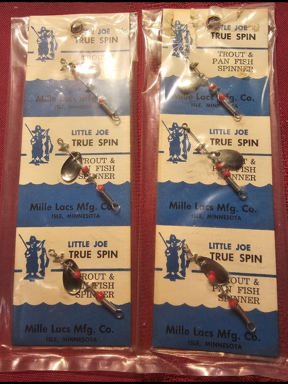 Vintage Little Joe True Spin Trout & Pan Fish Spinner - Silver with Red Beads
